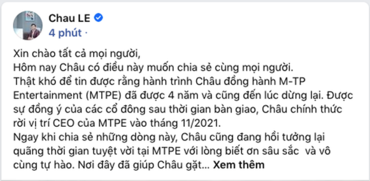 Sau Onionn, CEO công ty Sơn Tùng cũng chính thức 'dứt áo ra đi' Ảnh 1