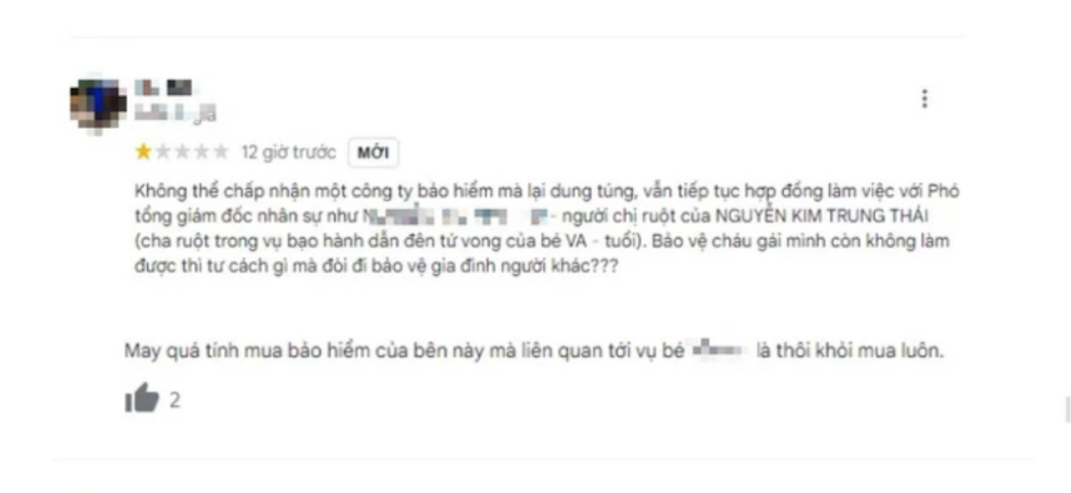 Vụ bé V.A bị bạo hành tử vong: Công ty bảo hiểm bị đánh giá tiêu cực vì nhân viên liên quan đến bố bé gái Ảnh 5