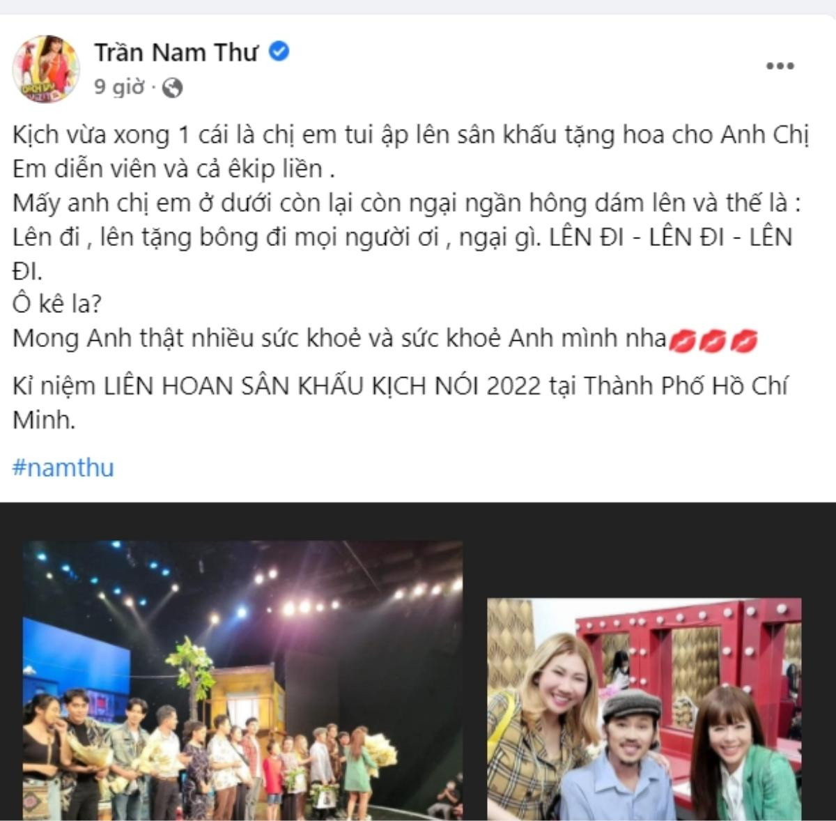 Nam Thư đáp trả khi bị nói 'nịnh' NS Hoài Linh, nói rõ về clip 'lên tặng hoa đi' gây xôn xao trước đó Ảnh 2