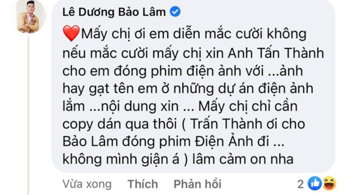 Chưa từng có trong showbiz, một nam diễn viên lầy lội đăng đàn 'xin vai' Trấn Thành Ảnh 4