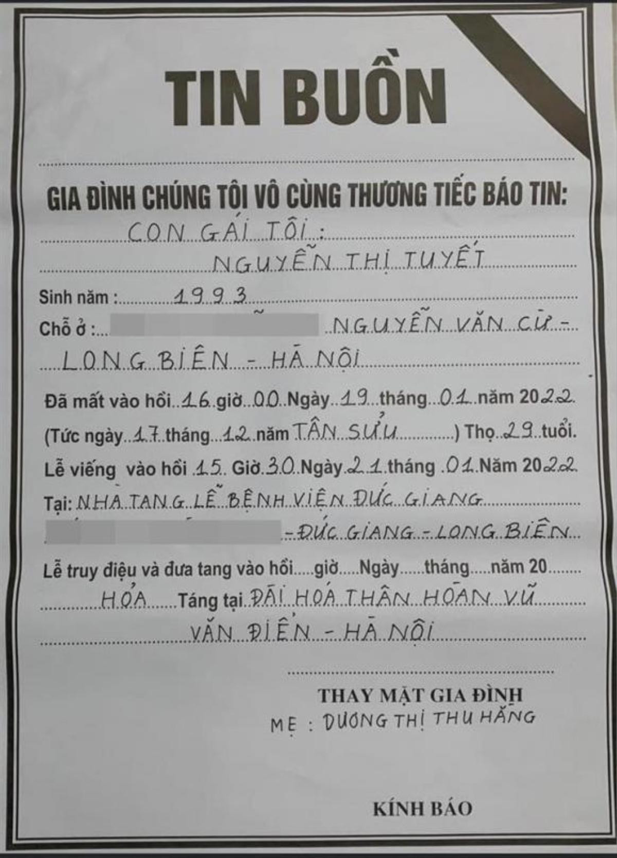 Nguyên nhân qua đời và thông tin chương trình tang lễ của người mẫu Nguyễn Tuyết Ảnh 2