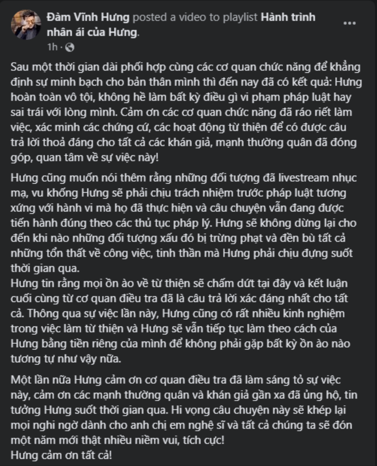 Đàm Vĩnh Hưng khẳng định chắc nịch: Sẽ không có chương trình kêu gọi 1 đồng nào từ phía cộng đồng nữa Ảnh 2