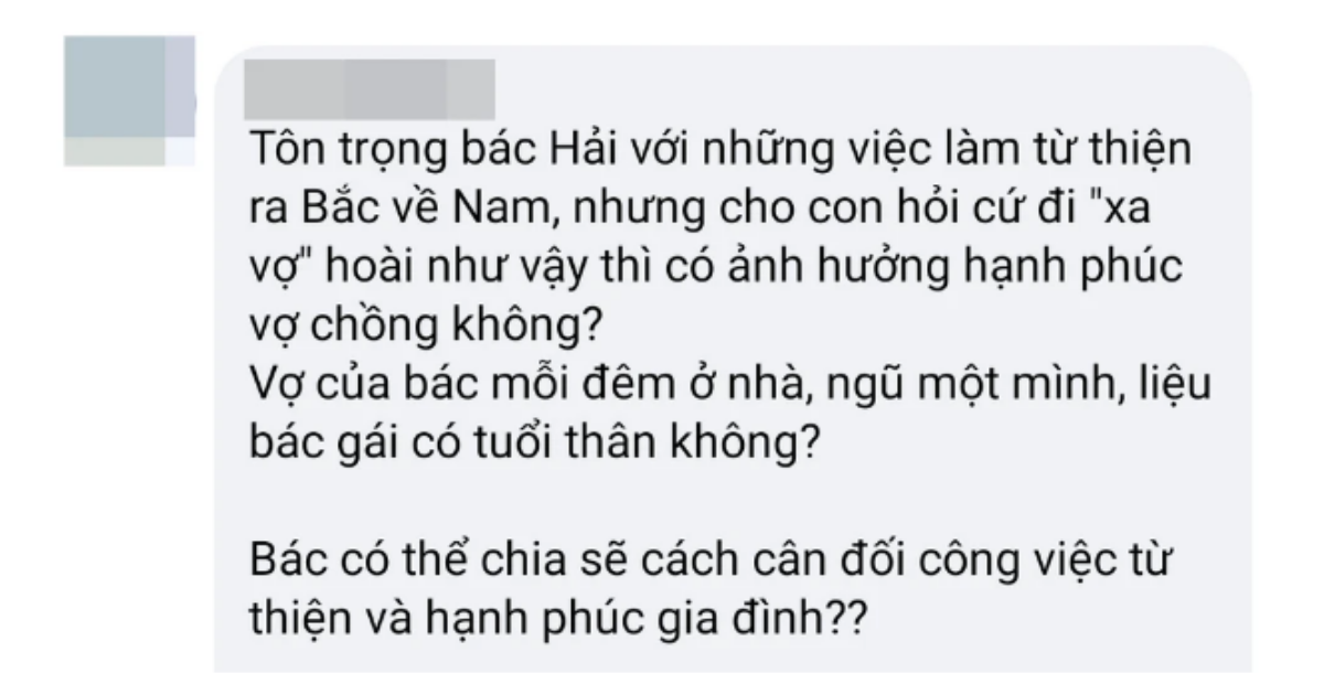 Bị hỏi 'vợ bác ở nhà mỗi đêm ngủ một mình, liệu có tủi thân?', ông Đoàn Ngọc Hải đáp lại thế nào? Ảnh 1