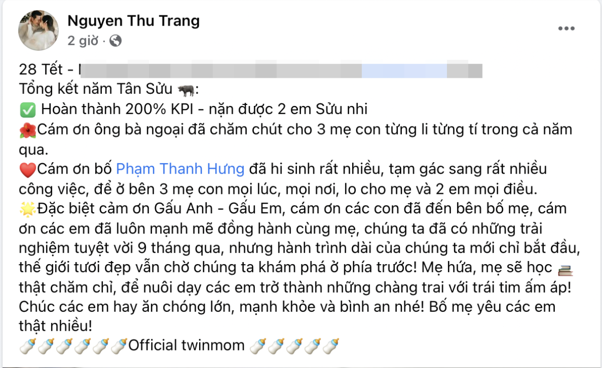 Bà xã Á hậu sinh đôi 2 quý tử cho Shark Hưng, đặt tên cho con 'cực chất chơi' khiến ai nấy trầm trồ Ảnh 2