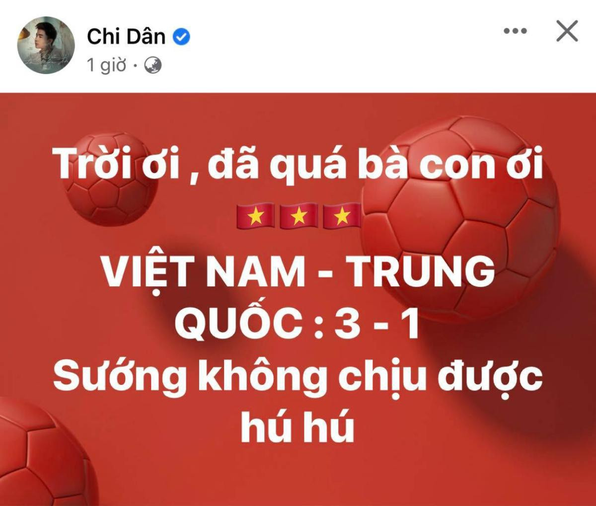 Sao Việt ăn mừng trước chiến thắng của ĐT Việt Nam: Người 'ngã ngửa' khi bật TV, người 'đi bão' ăn mừng Ảnh 3