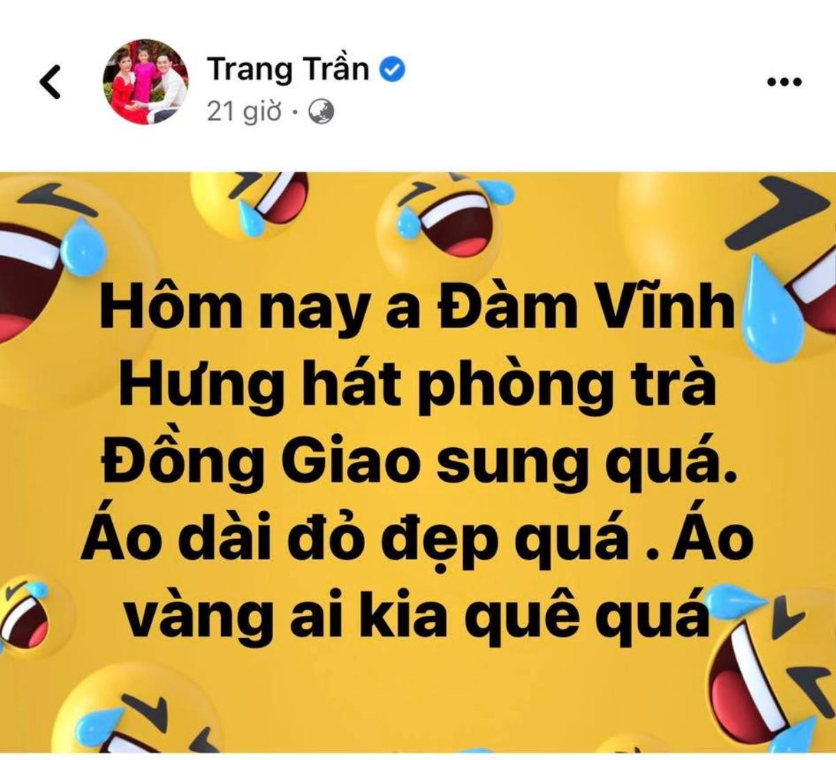 Trang Khàn khen Đàm Vĩnh Hưng nức nở trong đêm nhạc có CEO Đại Nam, không quên khịa 'ai kia quê quá' Ảnh 2