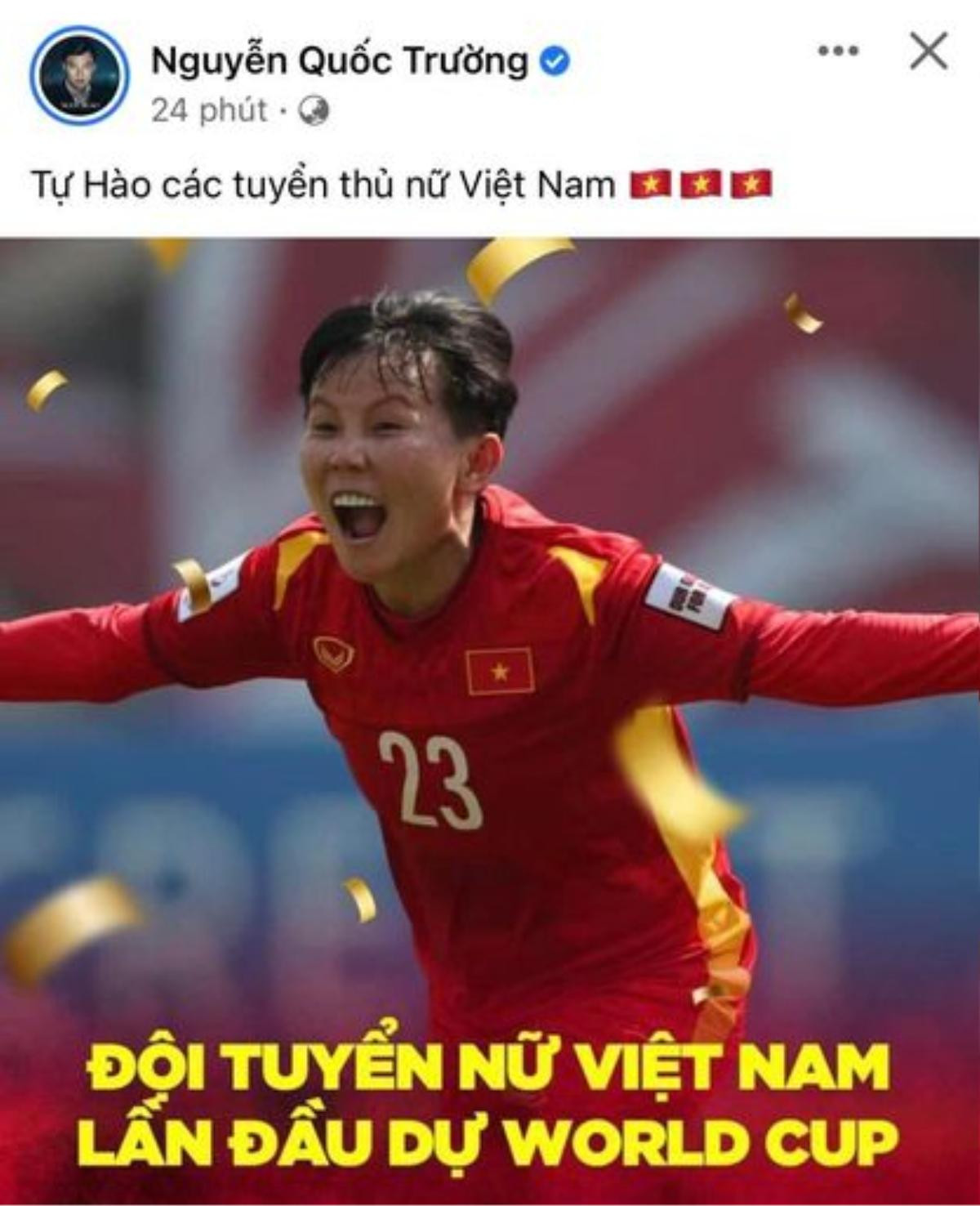 Quốc Trường, Văn Mai Hương và dàn sao Việt vỡ òa với chiến thắng của tuyển nữ Việt Nam giành vé World Cup Ảnh 1