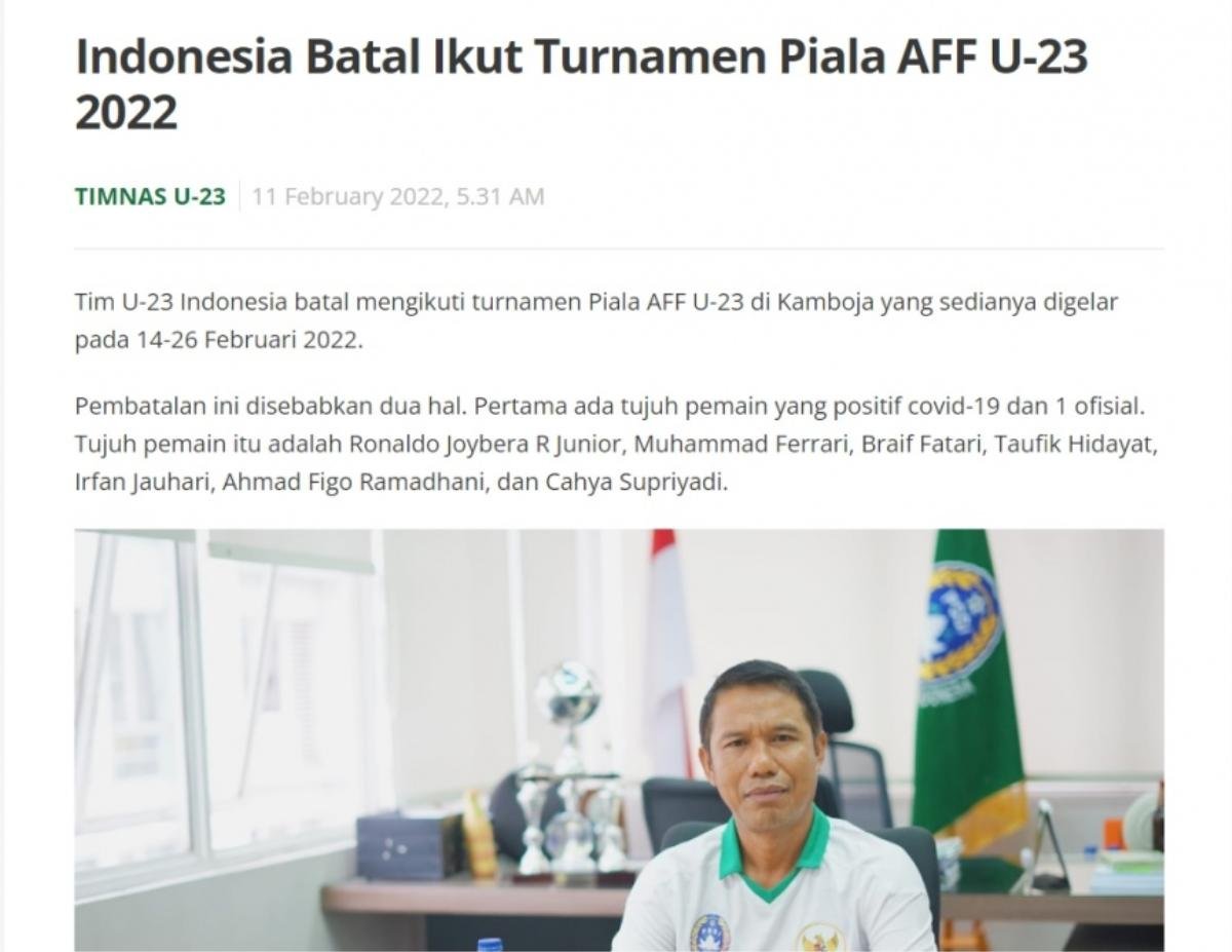 NÓNG: Indonesia chính thức rút lui khỏi giải U23 Đông Nam Á Ảnh 1