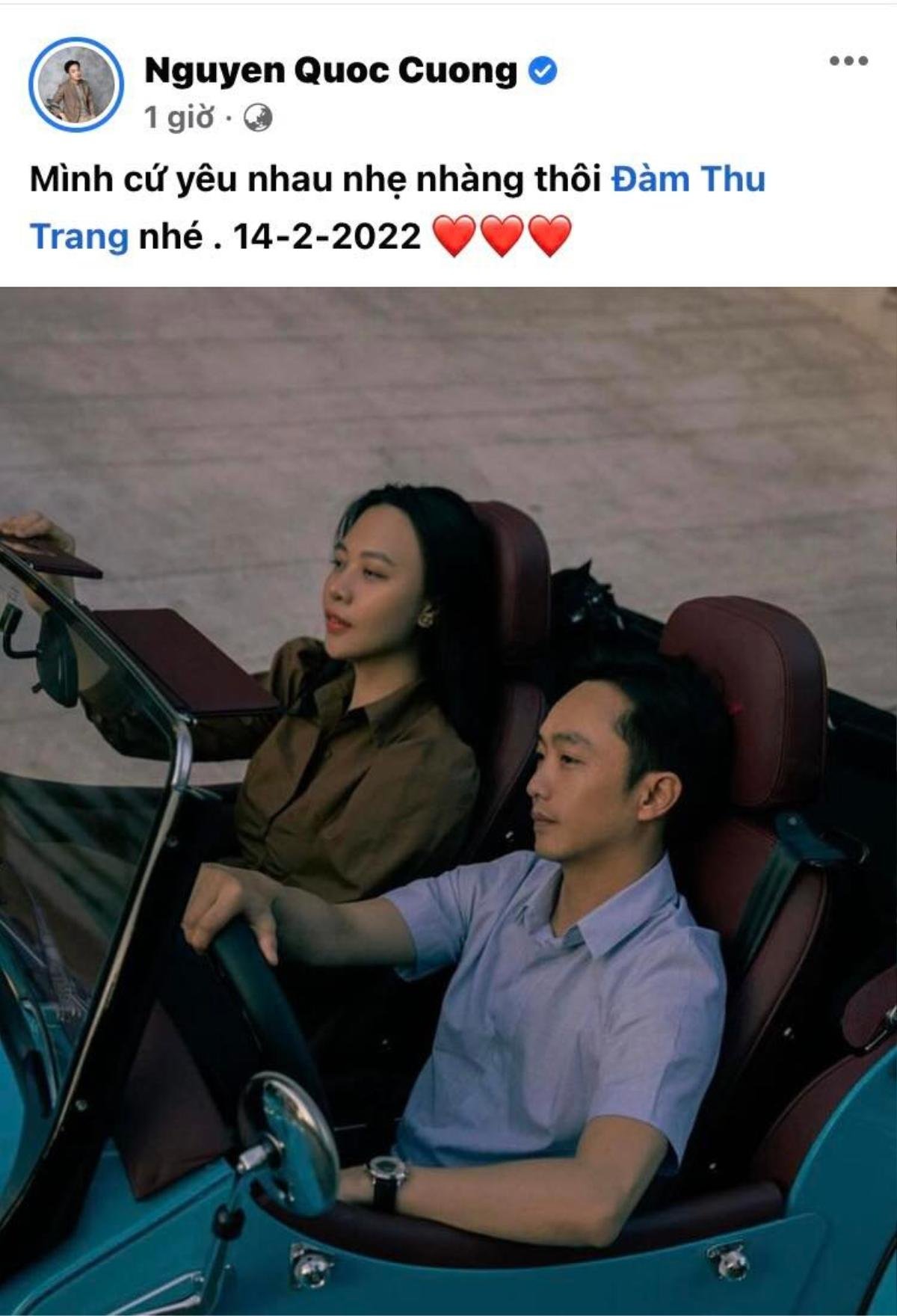 Cường Đô La nhắn gửi ngọt ngào đến bà xã nhân ngày Valentine nhưng lại xóa bài ngay sau đó? Ảnh 2