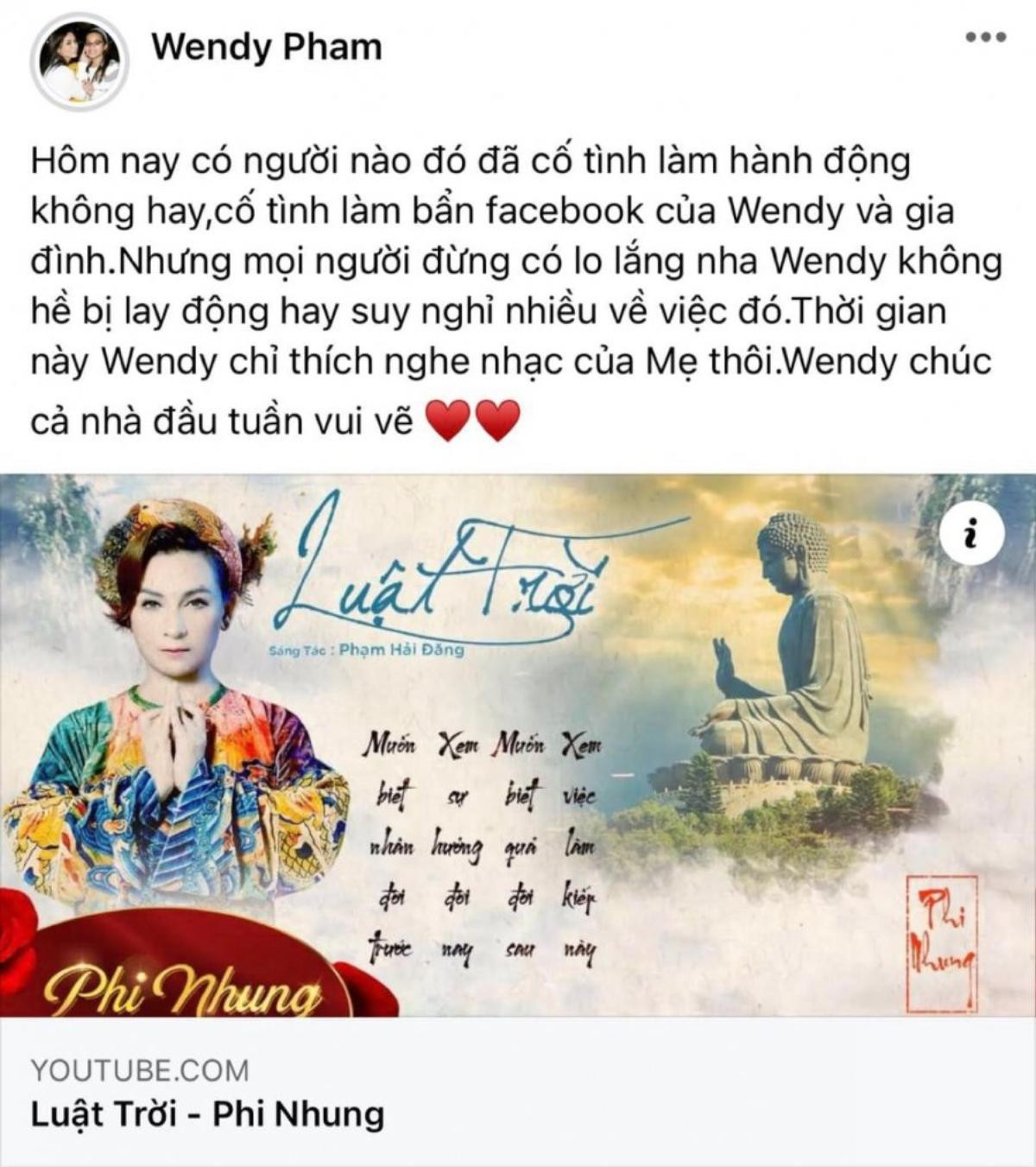 Con gái Phi Nhung bức xúc khi ai đó cố tình 'làm bẩn' Facebook của cô và gia đình Ảnh 2