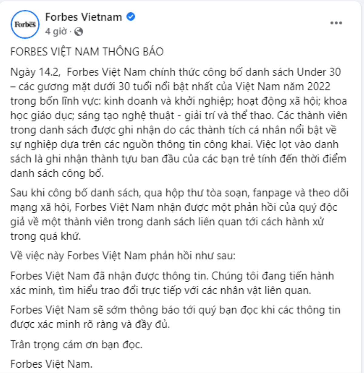 Quyết định thẳng thắn của Forbes Việt Nam ở vụ người trẻ lọt top Forbes under 30 bị tố gạ tình nữ sinh Ảnh 5