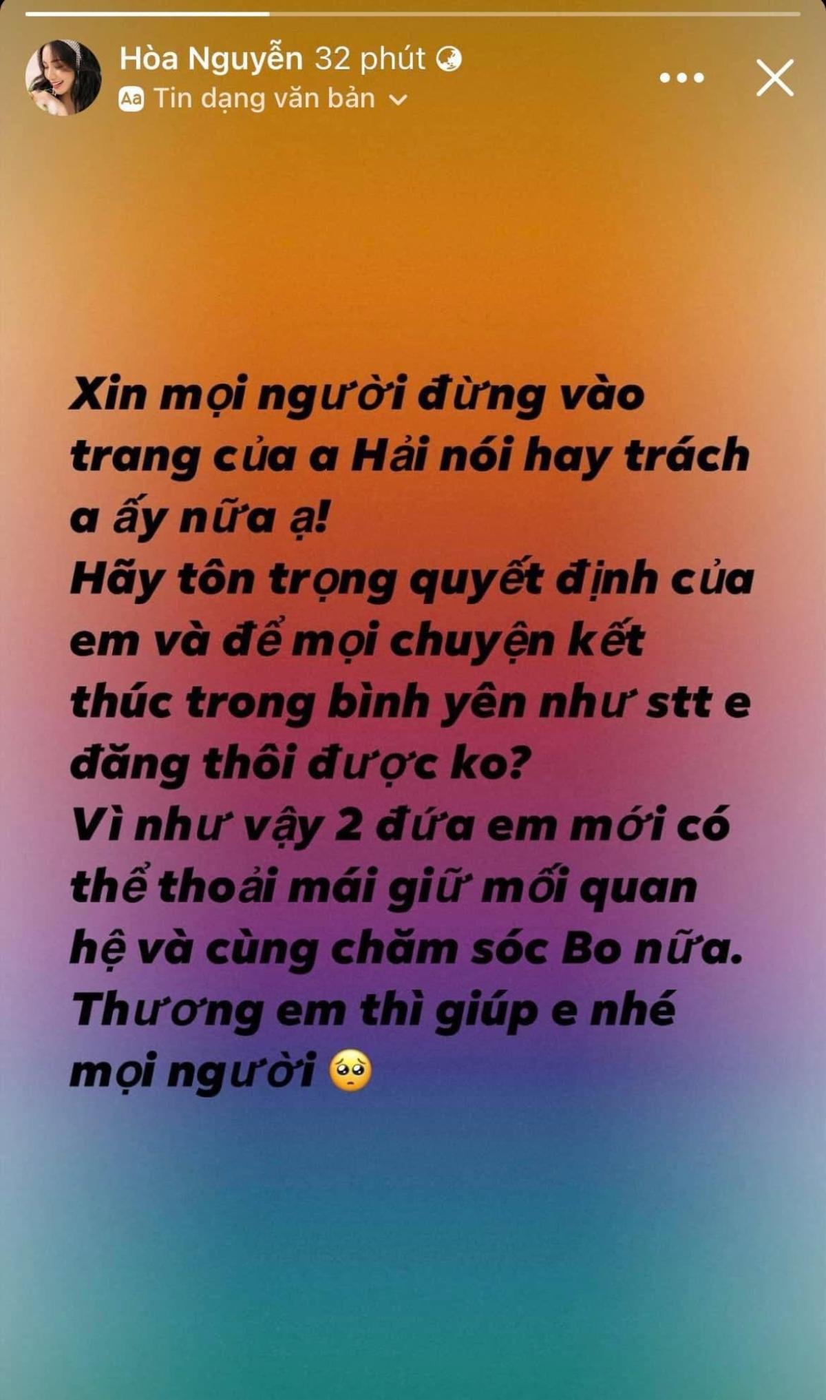 Hòa Minzy cầu xin cư dân mạng: Xin mọi người đừng trách anh Hải Ảnh 3