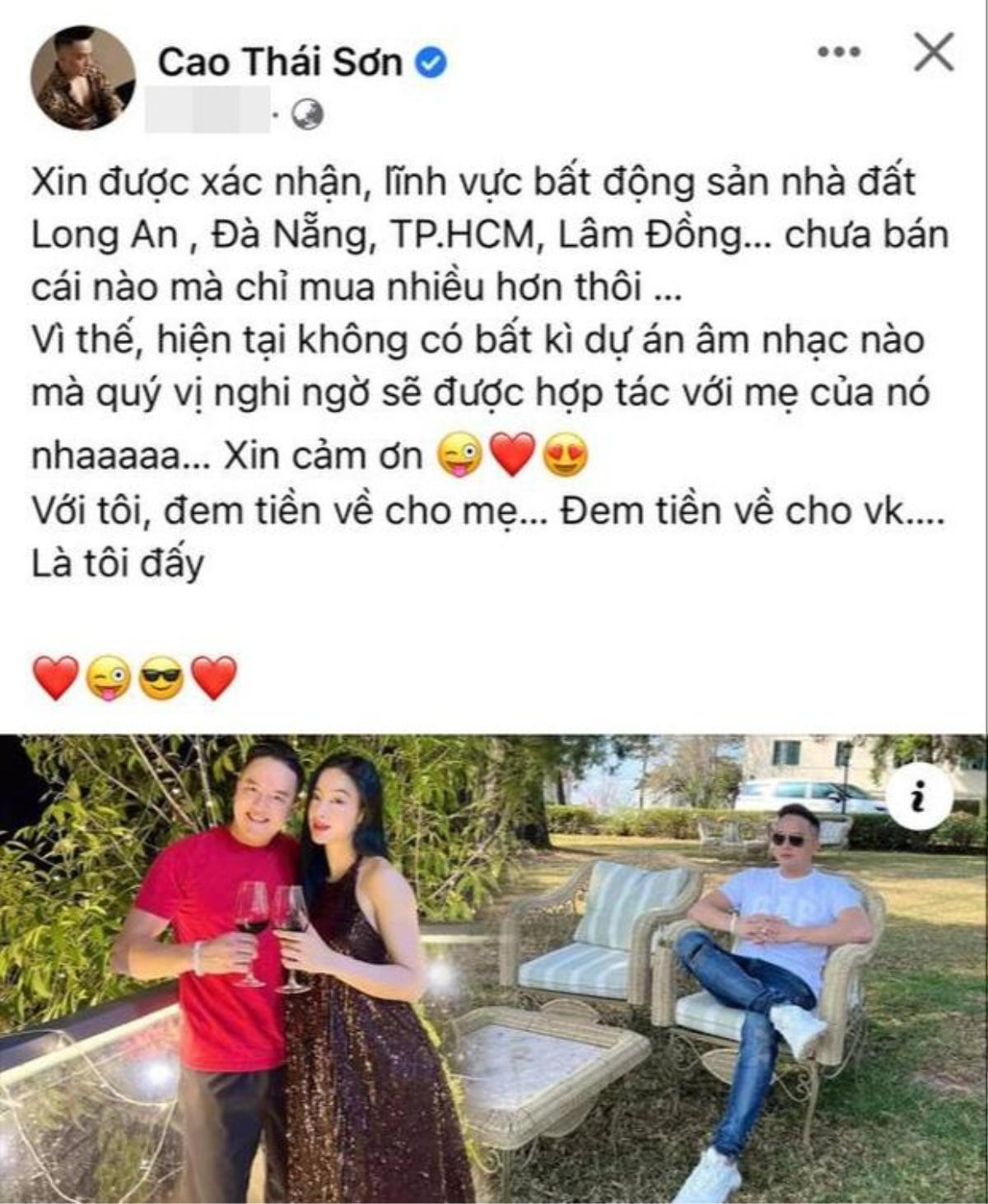 Cao Thái Sơn lên tiếng phản bác tin đồn PR chuyện tình cảm Ảnh 2