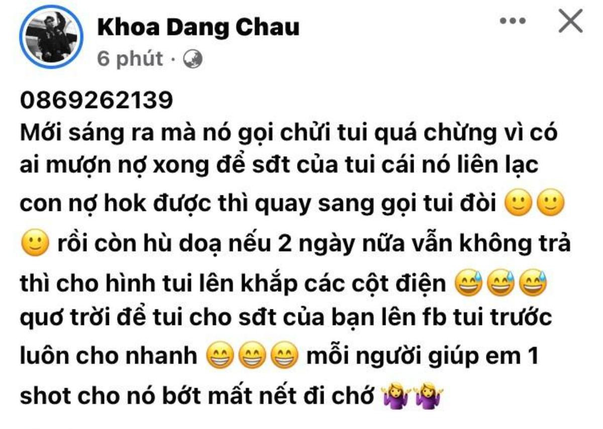 Không vay mượn, diễn viên Hồng Ánh, Châu Đăng Khoa liên tục bị người lạ hăm dọa, đòi nợ Ảnh 2