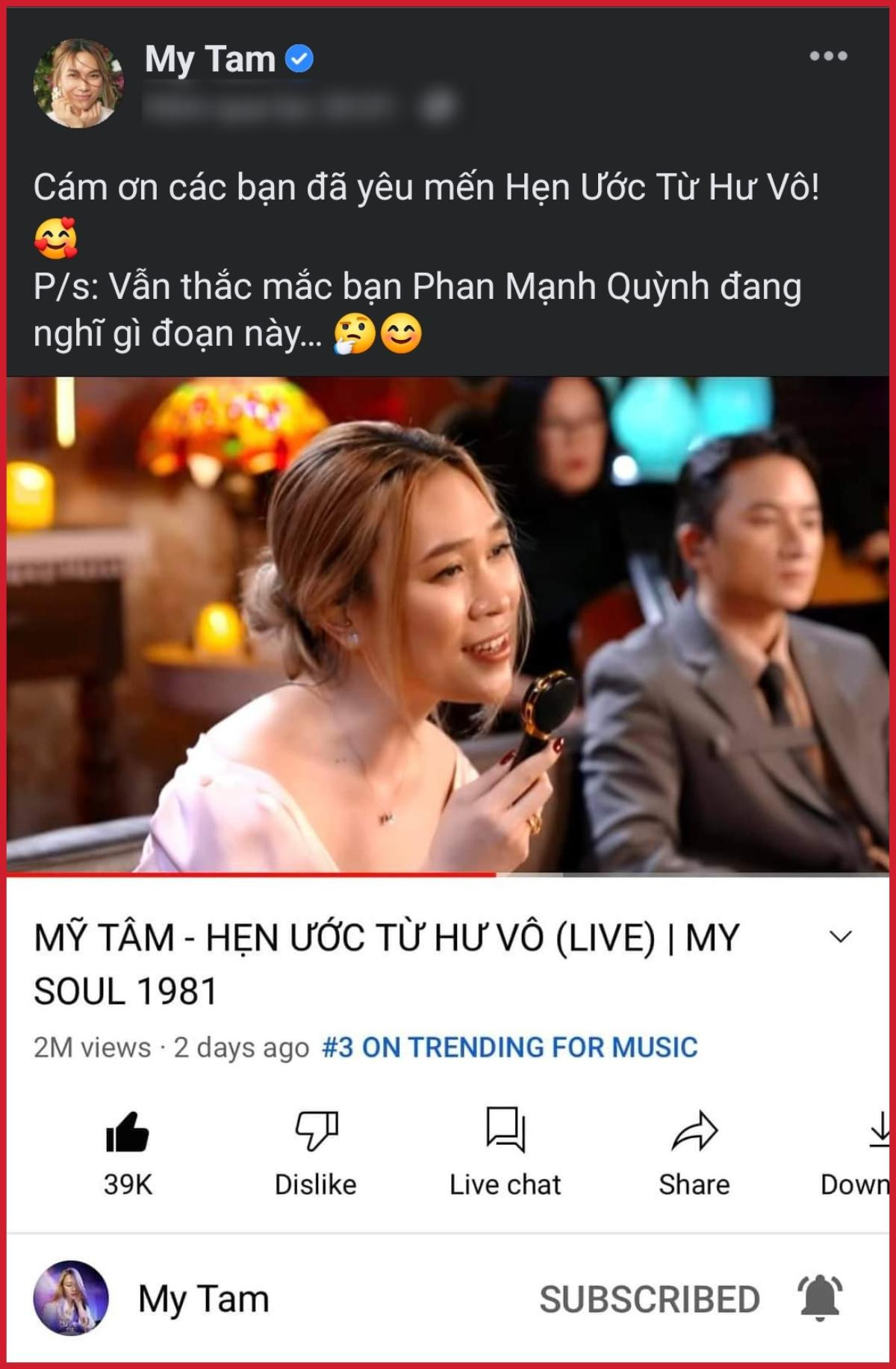 Mỹ Tâm chất vấn biểu cảm khó hiểu của Phan Mạnh Quỳnh, nam ca sĩ phân trần ra sao? Ảnh 2