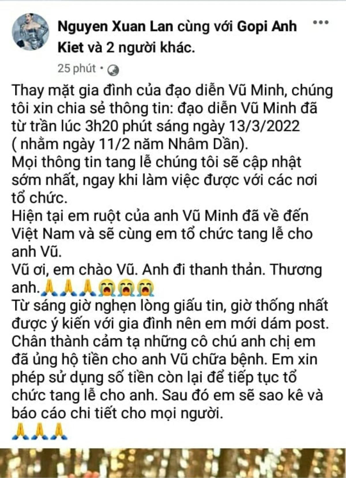 Đạo diễn Vũ Minh qua đời ở tuổi 56 Ảnh 1