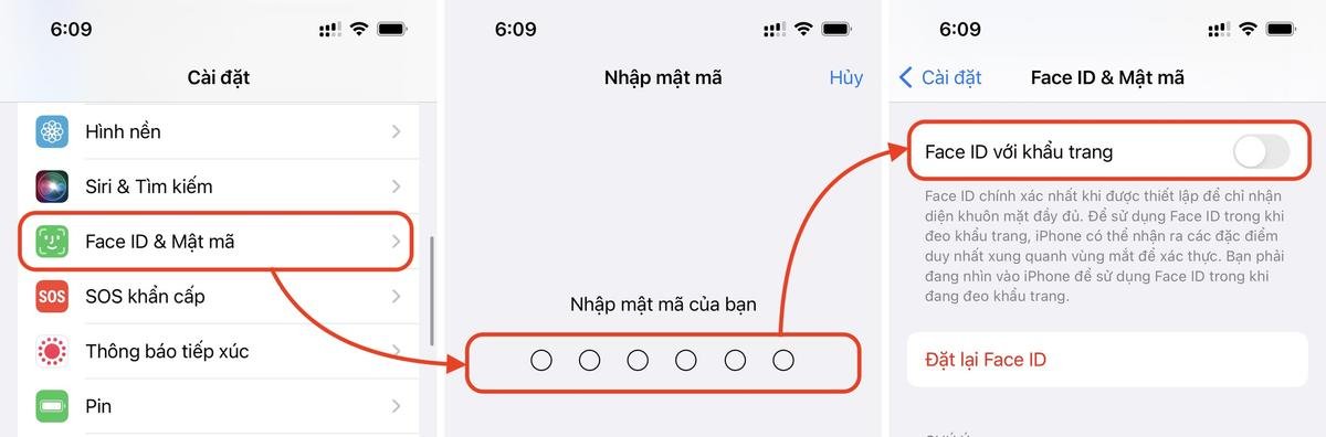 Cách thiết đặt Face ID với khẩu trang trên iOS 15.4 Ảnh 1