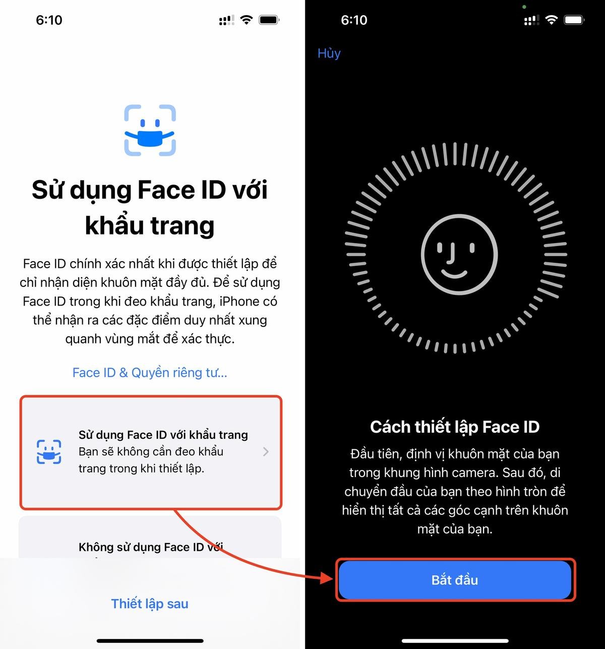 Cách thiết đặt Face ID với khẩu trang trên iOS 15.4 Ảnh 2