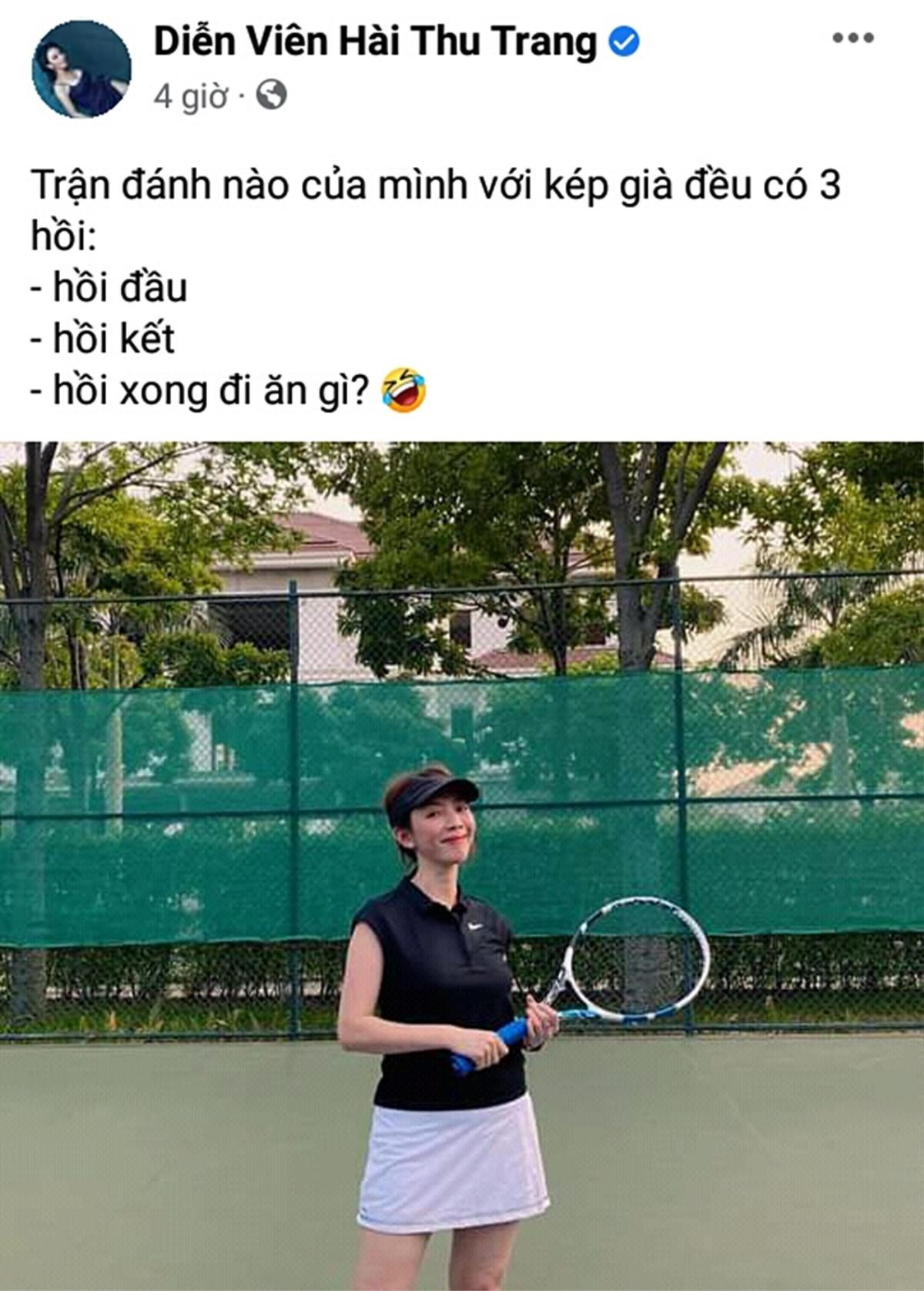 Tránh xa môn thể thao golf quý tộc, vợ chồng Thu Trang rủ nhau chơi tennis Ảnh 1