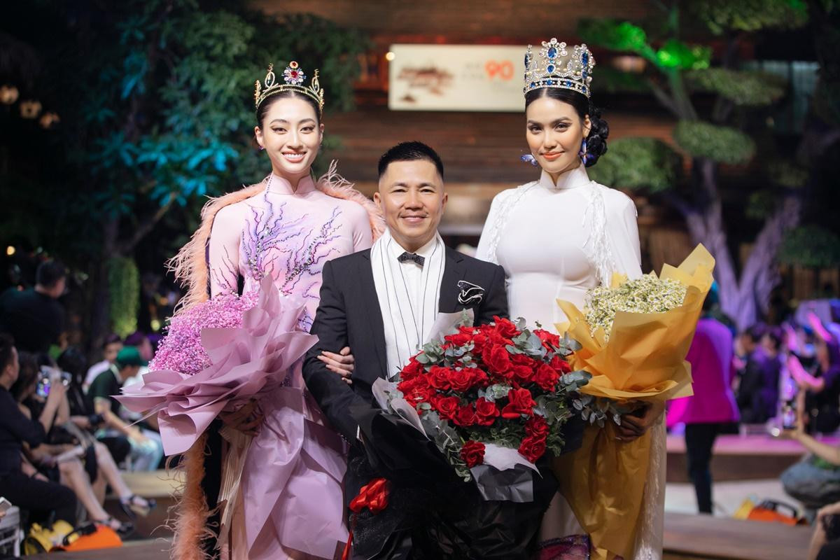 Lương Thùy Linh, Lan Khuê, Kim Duyên, Nam Em hội tụ trên sàn runway - Nguyên team nhan sắc đổ bộ hết! Ảnh 8