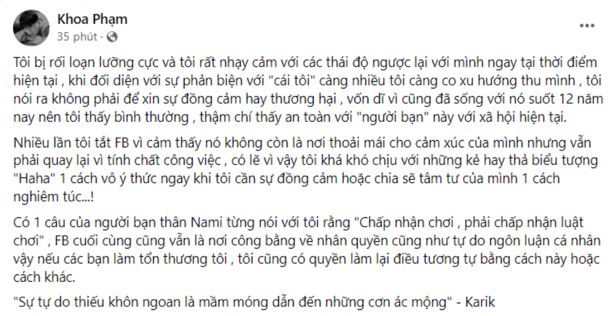 Karik mang nặng áp lực do căn bệnh lạ suốt 12 năm Ảnh 1