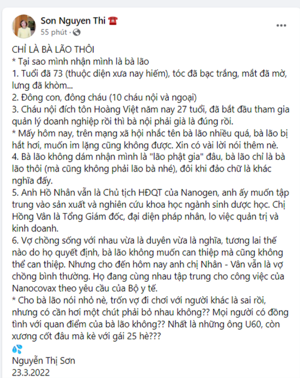 Bất ngờ số lần chỉnh sửa tâm thư của Lão phật gia nhà Sơn Kim, nội dung ẩn ý về con rể U60 được xóa sạch Ảnh 1