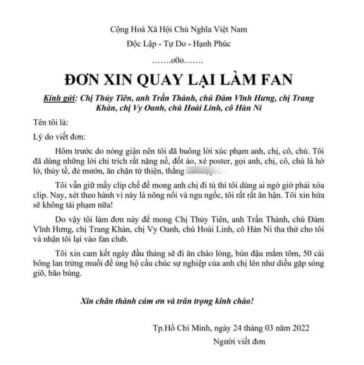 Dân mạng viết đơn quay lại làm fan của Trấn Thành, Hoài Linh, Thủy Tiên sau khi CEO Đại Nam bị tạm giam? Ảnh 1