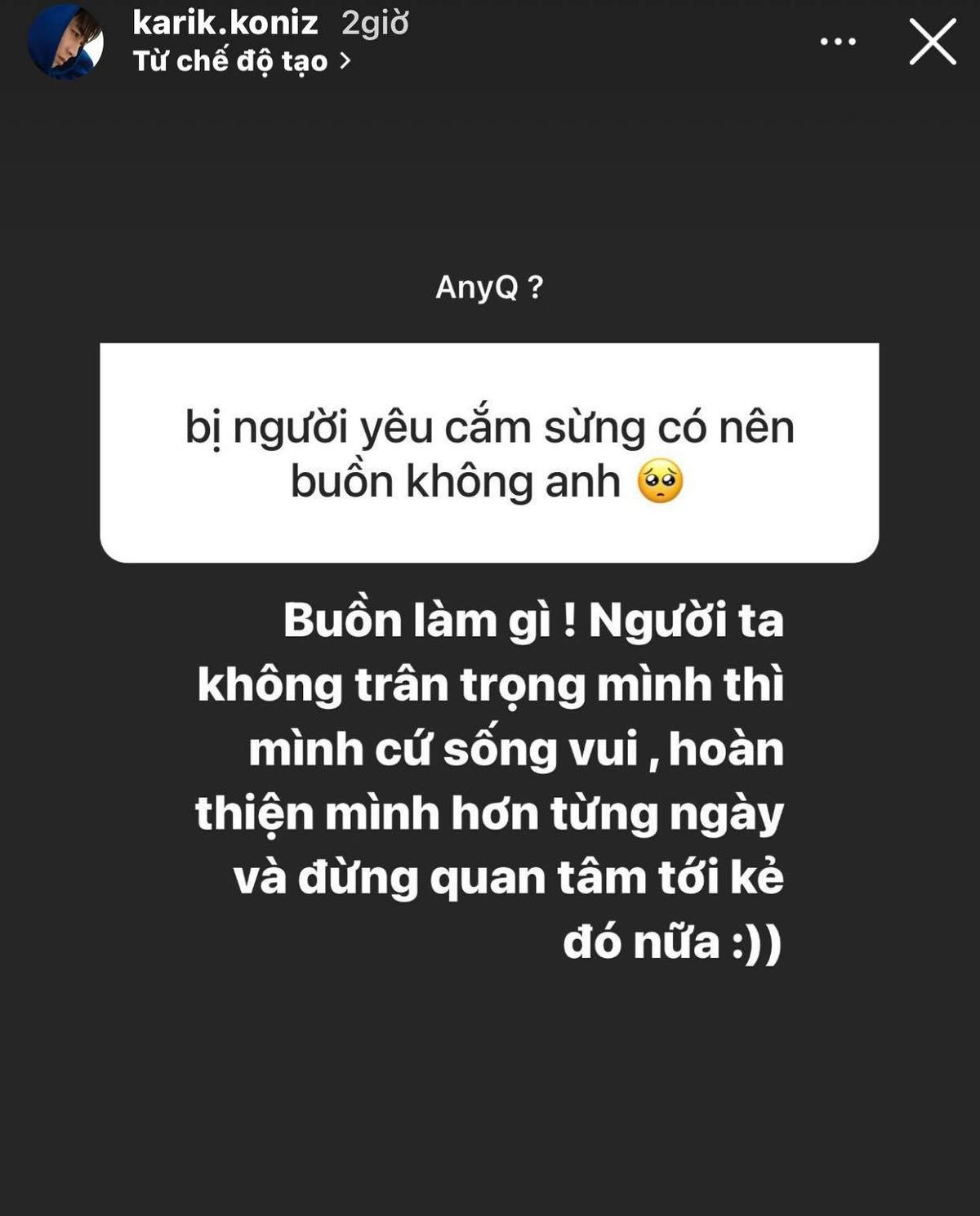 Karik phản ứng ra sao khi được hỏi về chủ đề 'Bị người yêu cắm sừng'? Ảnh 2