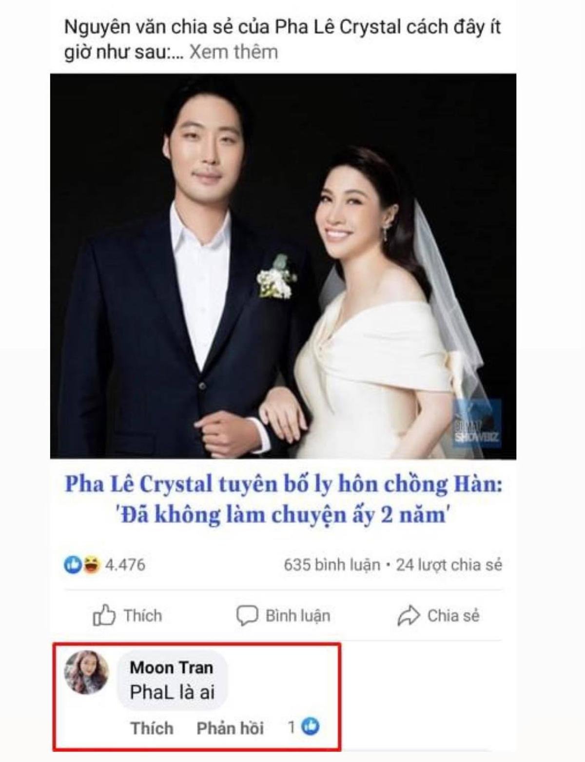 Pha Lê thông báo chia tay chồng Hàn Quốc, vợ nghệ sĩ Tự Long hỏi sốc: 'Pha Lê là ai?' Ảnh 4