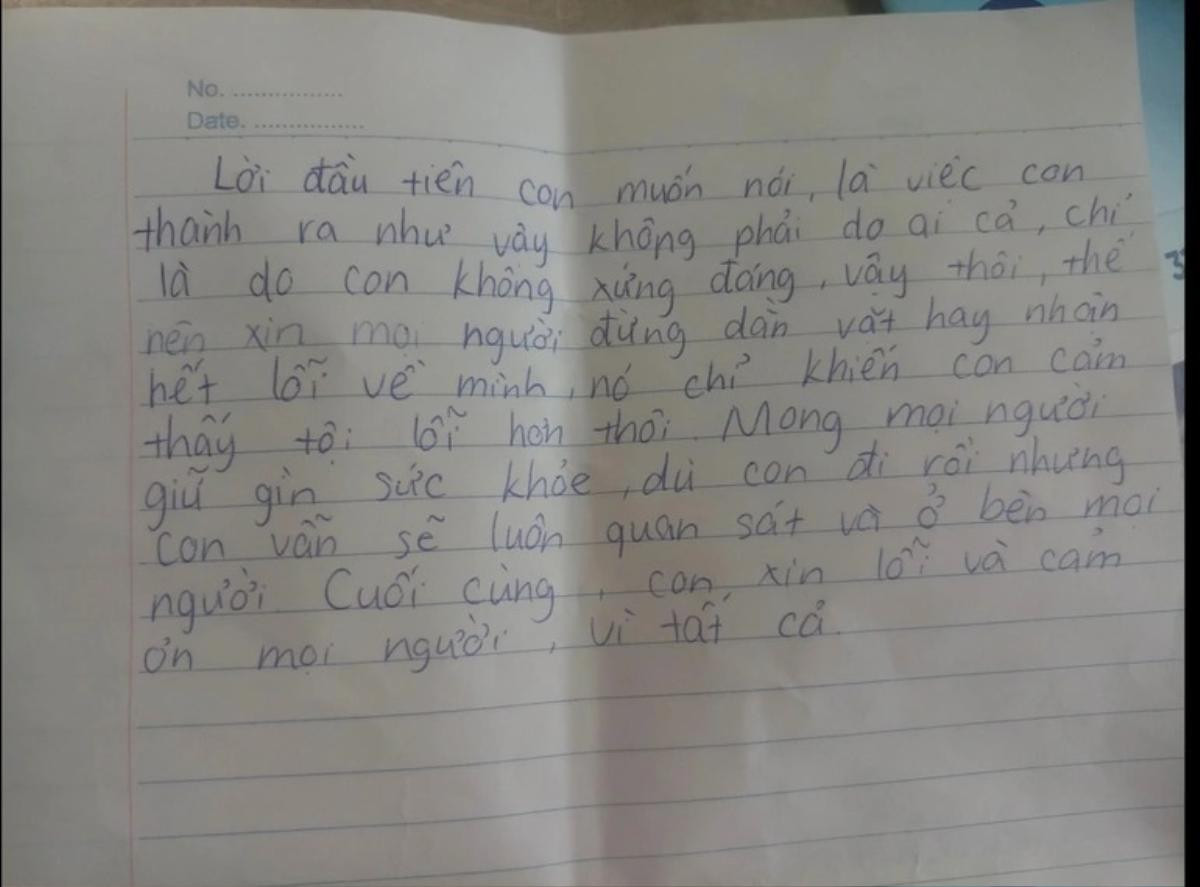 Nữ sinh lớp 8 ở Bắc Ninh treo cổ tự tử, để lại thư và nhật ký nói 'sắp đi xa' Ảnh 2