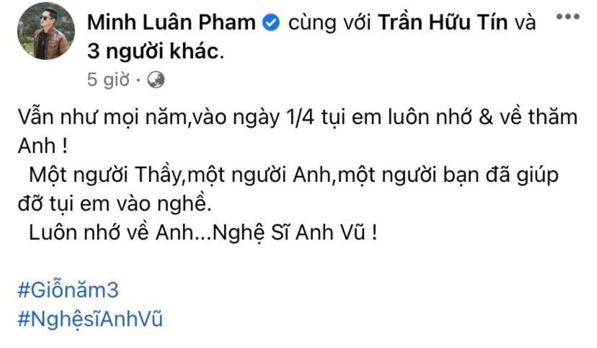 Nhiều sao Việt tổ chức đám giỗ tròn 3 năm cho cố nghệ sĩ Anh Vũ Ảnh 1