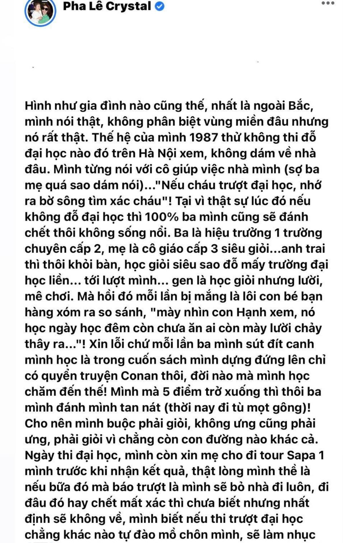 Pha Lê nhắc lại quá khứ từng nghĩ đến chuyện 'nhảy sông' vì lo trượt đại học Ảnh 2