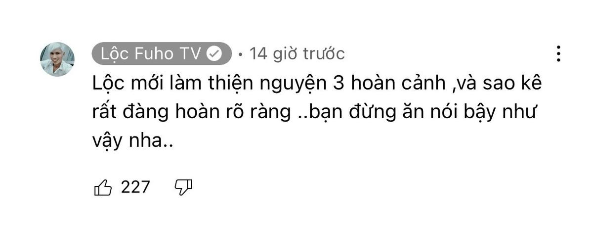 Lộc Fuho bất ngờ đáp trả cực 'căng' khi bị nói ăn chặn tiền từ thiện để mua xe ô tô Ảnh 3