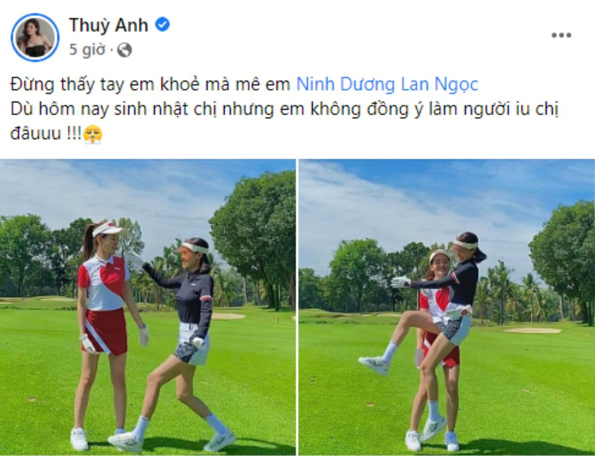 Đúng ngày sinh nhật, Lan Ngọc bị bắt gặp 'đang đu' lên người một sao Vbiz ở sân golf Ảnh 1