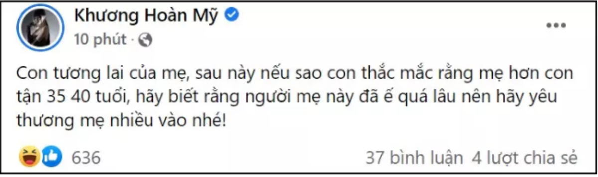 Một nữ ca sĩ Vbiz lên mạng tuyên bố 40 tuổi mới có con: Nguyên nhân vì đâu? Ảnh 1