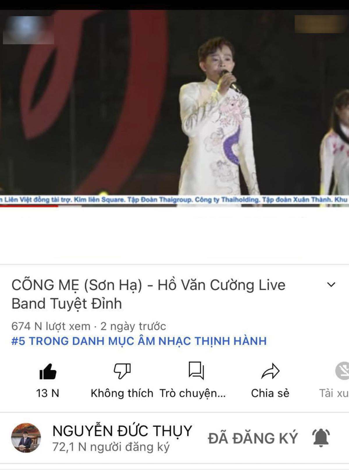 Chỉ sau 2 ngày phát hành, bài hát riêng của Hồ Văn Cường đã 'làm nên chuyện' trên trending Youtube Ảnh 3