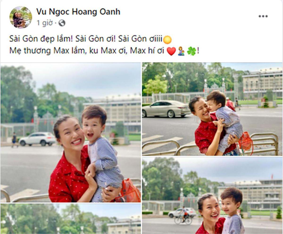 Hậu ly hôn, Hoàng Oanh ôm chặt con trai nhắn nhủ: 'Thương lắm Max ơi!' Ảnh 2