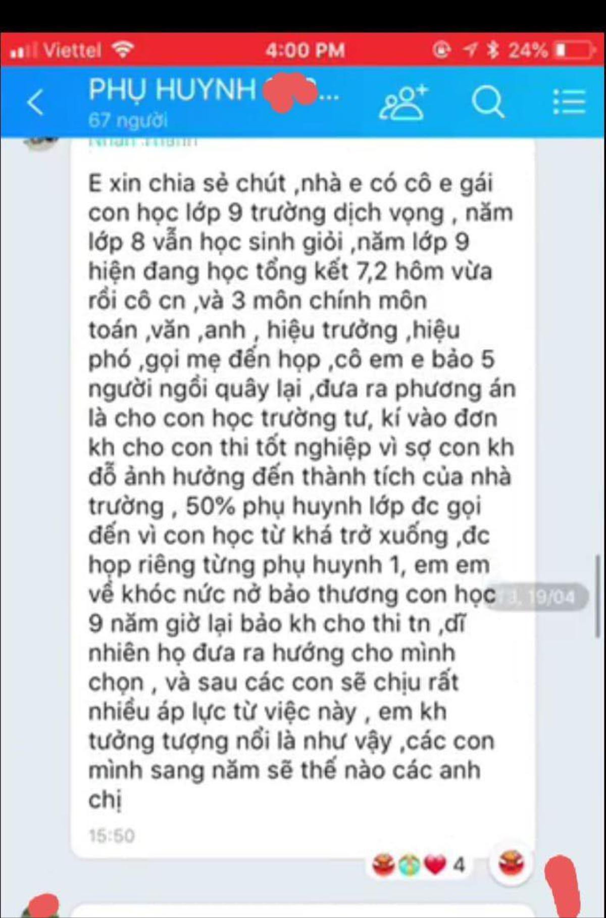 Bộ GD&ĐT vào cuộc vụ phụ huynh tố nhà trường ép học sinh 'học yếu' không được thi vào lớp 10 Ảnh 1