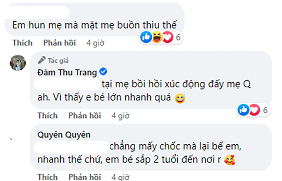 Được con gái hôn mà sao mẹ Đàm Thu Trang mặt buồn thế này? Ảnh 4