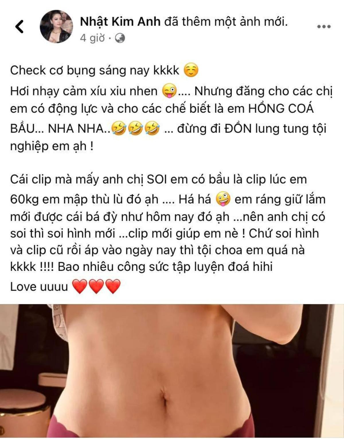 Nhật Kim Anh lên tiếng về tin đồn 'bầu bí', đăng kèm bằng chứng thuyết phục Ảnh 2