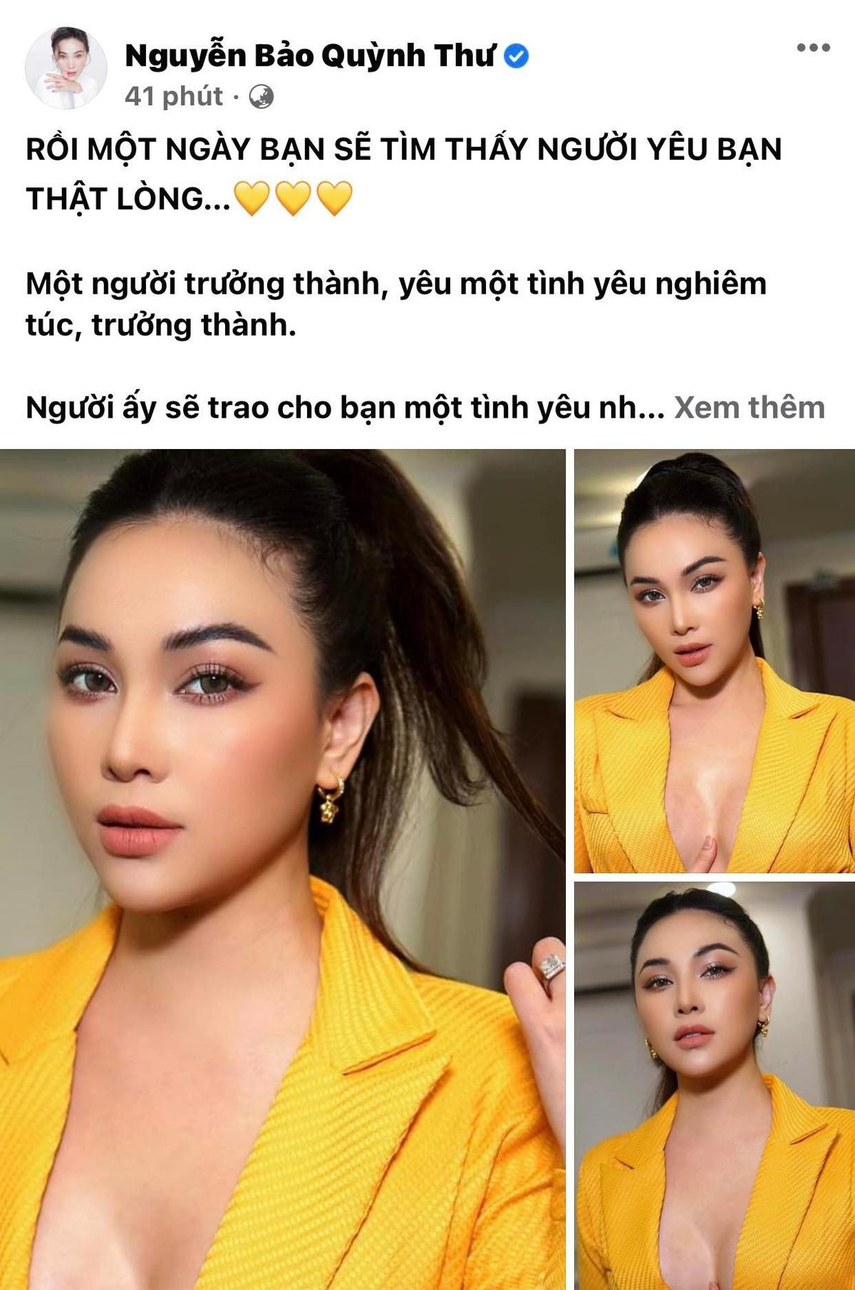 Quỳnh Thư đăng status úp mở nghi vấn 'toang' chuyện tình cảm: 'Hạnh phúc đến muộn cũng không sao' Ảnh 1