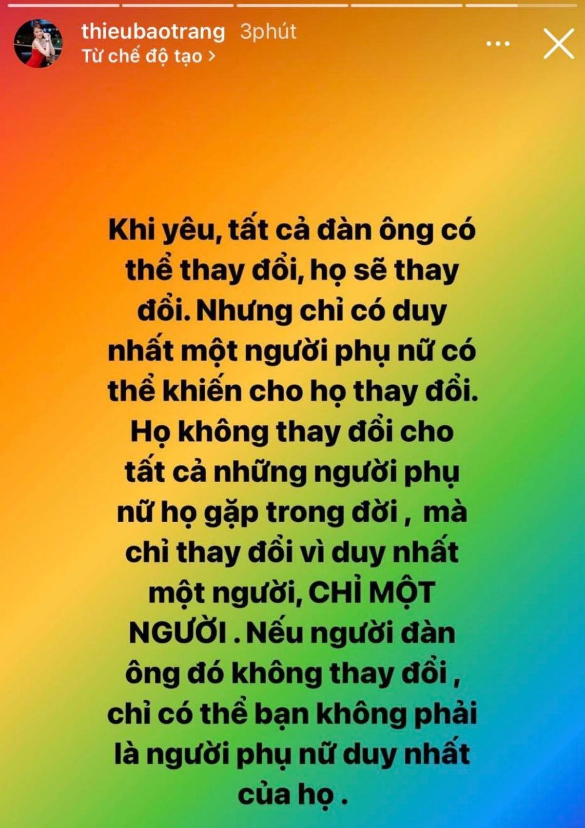 Giữa lúc Thanh Hà công khai bày tỏ với Phương Uyên, Thiều Bảo Trang lại đăng dòng trạng thái đầy 'ẩn ý' Ảnh 3