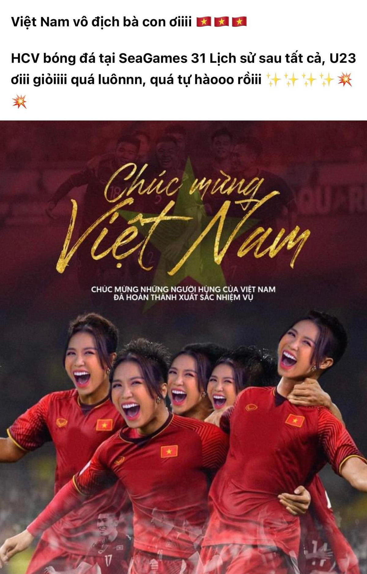 Dàn sao 'quẩy' hết mình chúc mừng HCV SEA Games 31 của tuyển nam: 'Tuyệt vời các chàng trai Việt Nam!' Ảnh 4