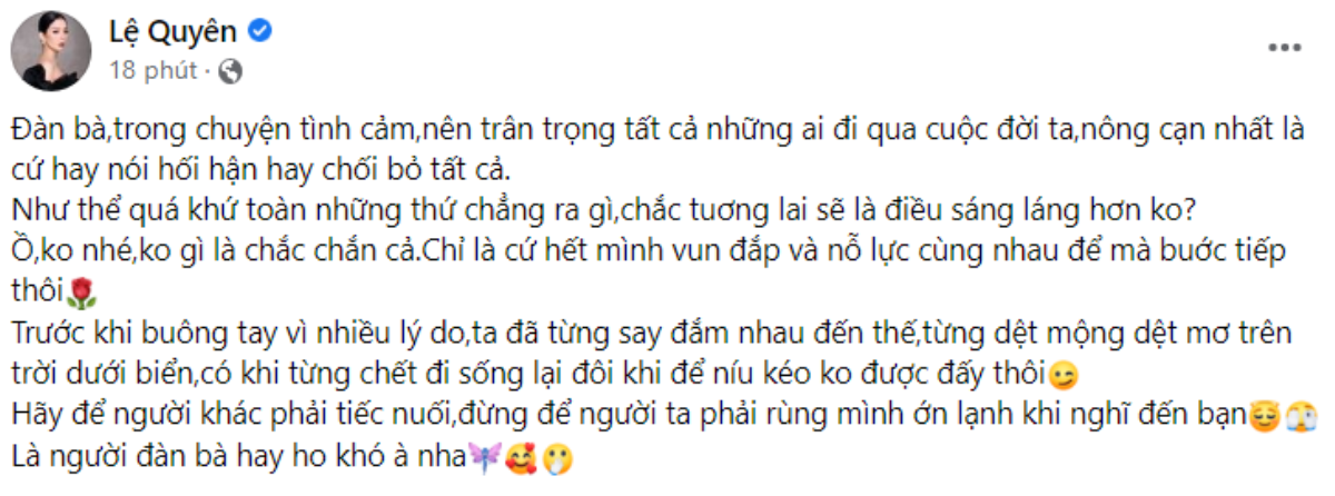 Lệ Quyên nói về đàn bà trong chuyện tình cảm: 'Đừng để người ta phải ớn lạnh khi nghĩ đến bạn' Ảnh 4