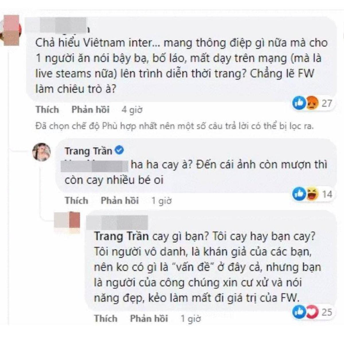 Bị công kích khi đi diễn thời trang, Trang Trần liền thẳng thắn: 'Cay à, mình thích bạn ghét mình thêm' Ảnh 2