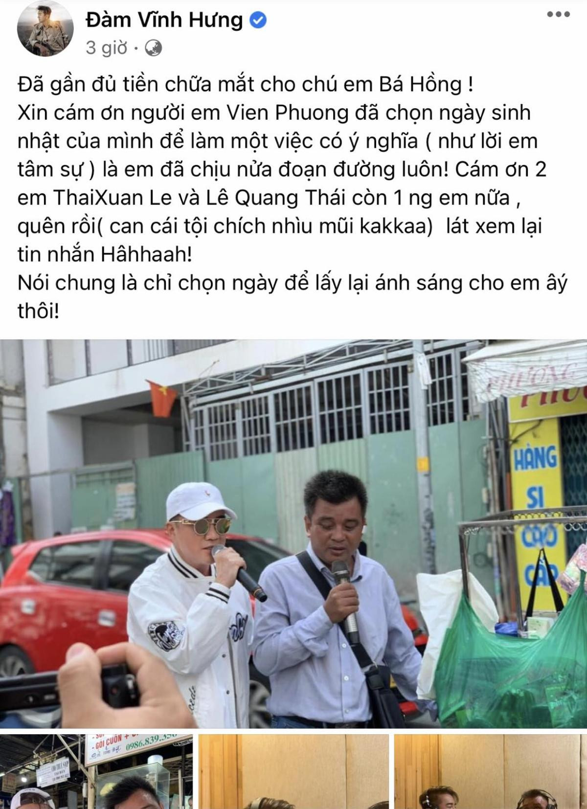 Đàm Vĩnh Hưng đích thân quyên góp chữa mắt cho chàng trai khiếm thị có giọng hát giống mình Ảnh 1