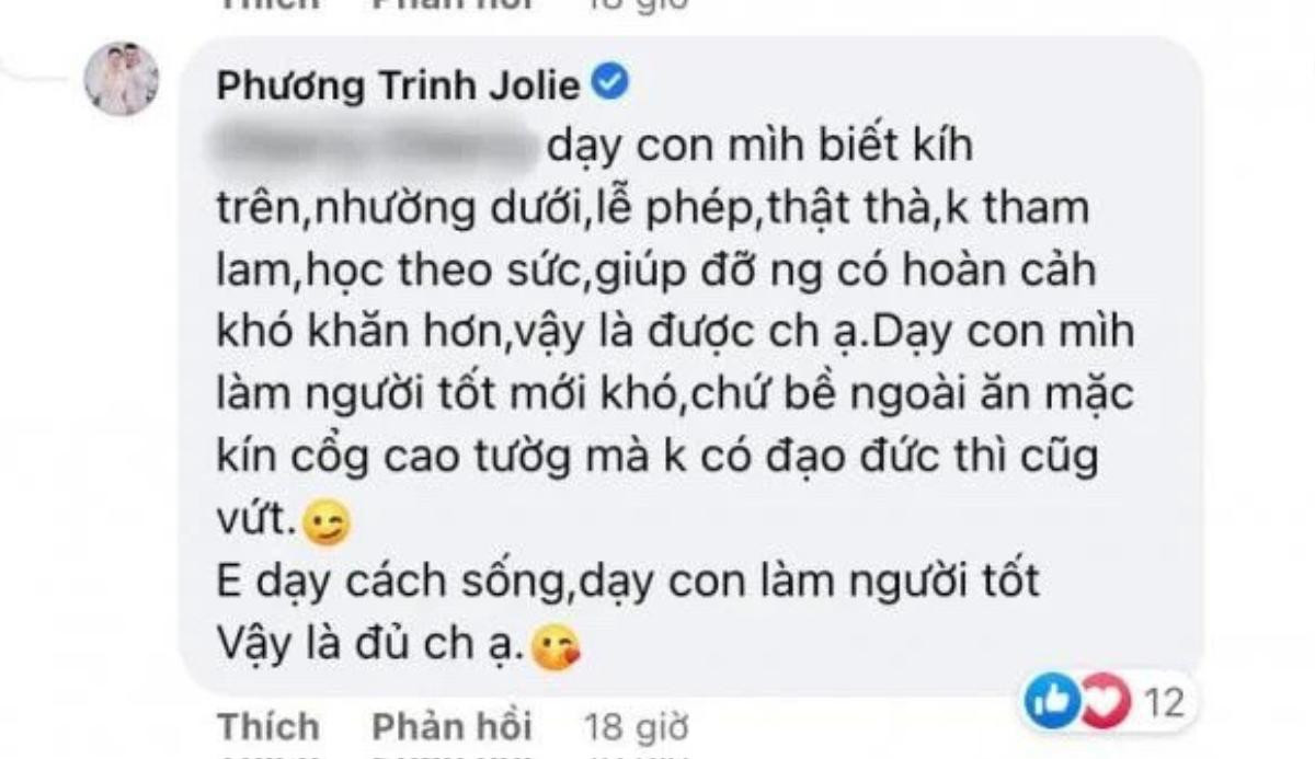 Bị mỉa mai không đủ tư cách dạy con, Phương Trinh Jolie có màn đáp trả cực gắt Ảnh 2