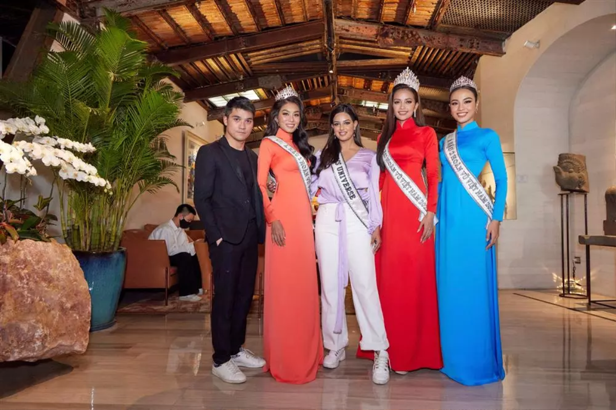 Đứng cùng Top 3 Miss Universe Vietnam, 'Người Rắn' Harnaaz Sandhu bỗng trở thành nấm lùn Ảnh 5