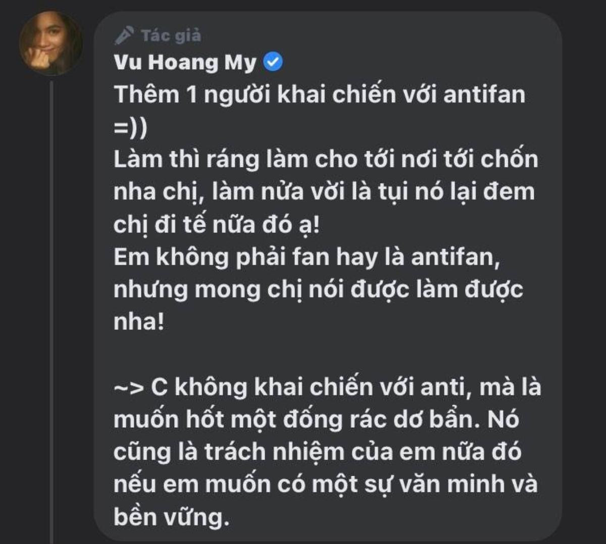 Bị anti-fan công kích, Vũ Hoàng My có phản ứng ra sao? Ảnh 4