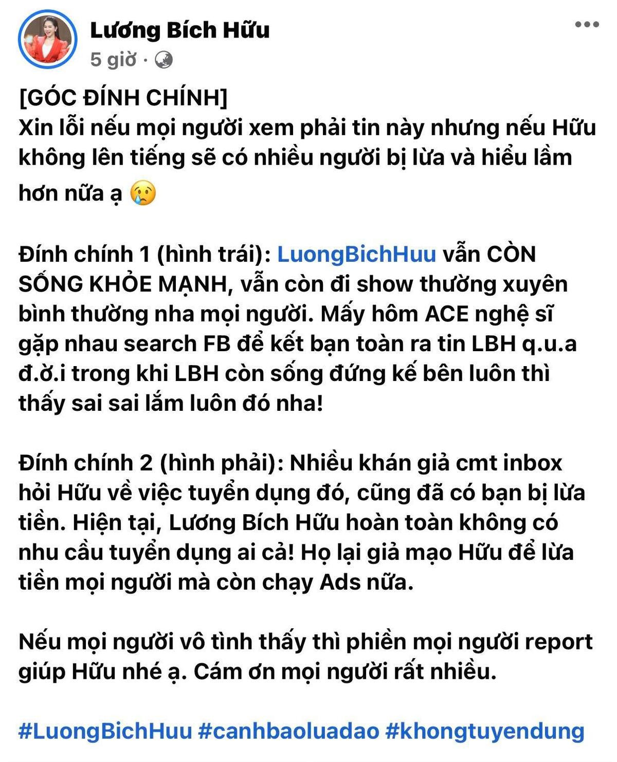 Một sao nữ bức xúc khi bị đồn qua đời lên tiếng: 'Tôi vẫn sống khỏe mạnh' Ảnh 1